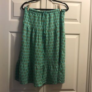 Mossimo turquoise mid calf length skirt